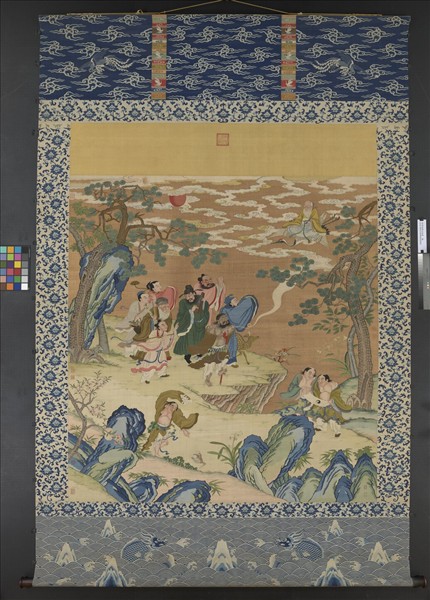 清緙絲群仙祝壽　軸