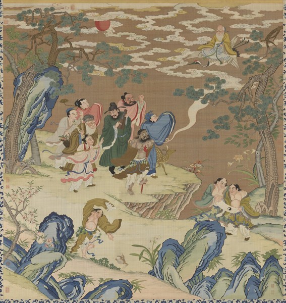 清緙絲群仙祝壽　軸