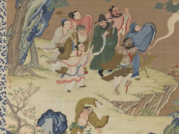 清緙絲群仙祝壽　軸