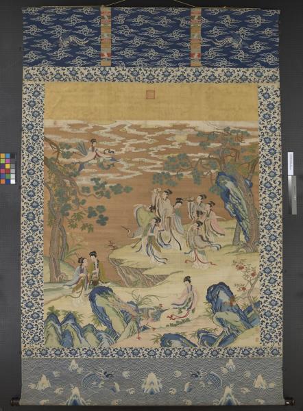 清緙絲群仙祝壽　軸