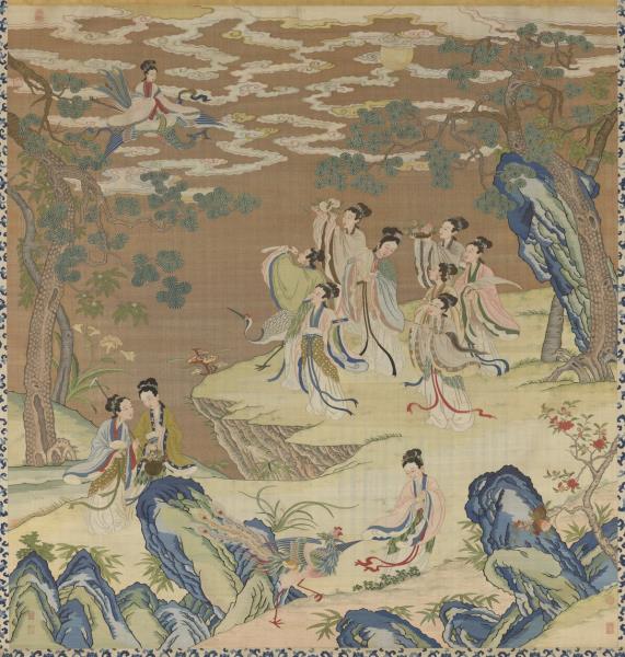 清緙絲群仙祝壽　軸