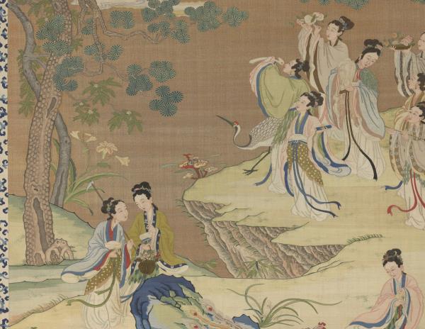 清緙絲群仙祝壽　軸