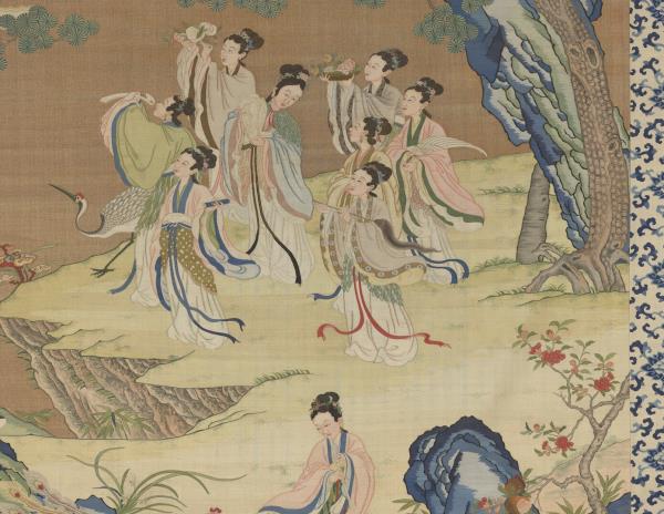 清緙絲群仙祝壽　軸