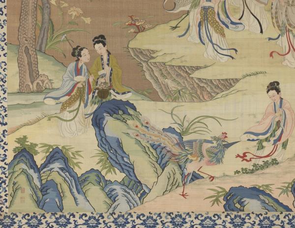 清緙絲群仙祝壽　軸