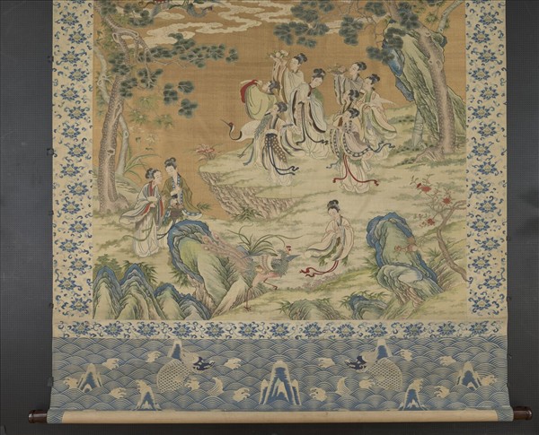 清緙絲群仙祝壽　軸