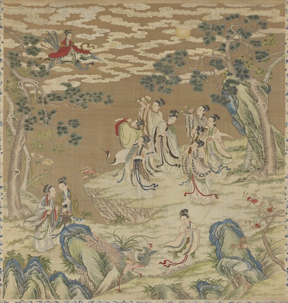 清緙絲群仙祝壽　軸