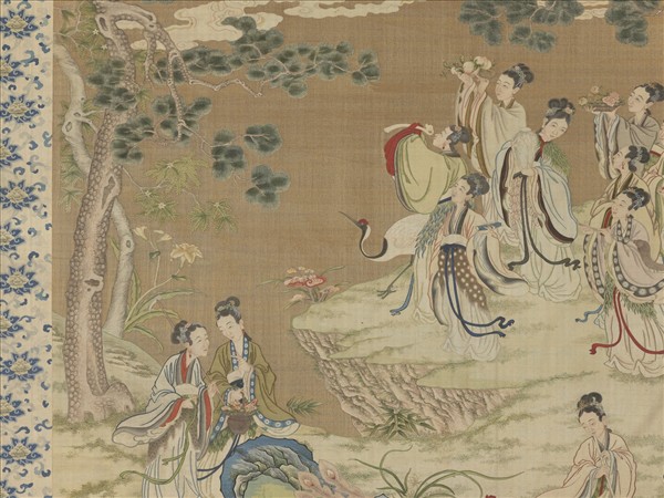 清緙絲群仙祝壽　軸