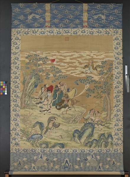 清緙絲群仙祝壽　軸