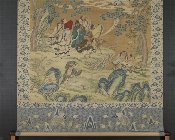 清緙絲群仙祝壽　軸