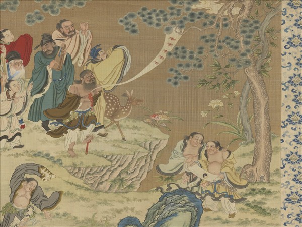 清緙絲群仙祝壽　軸