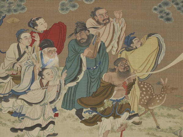 清緙絲群仙祝壽　軸