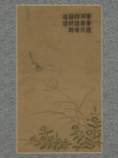 清乾隆御製戳紗宮燈小景　軸