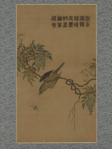 清乾隆御製戳紗宮燈小景　軸