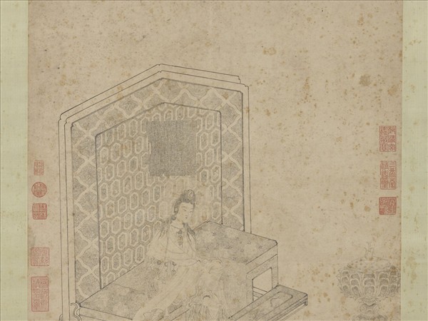 明人臨宋人白描大士像　軸