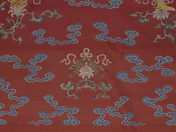 清緙絲御製三星圖頌並恭繪圖　軸