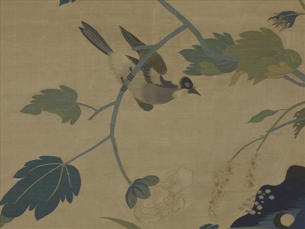 宋緙絲崔白一鷺榮華　軸