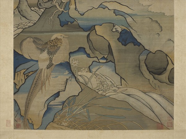 宋緙絲花鳥　軸