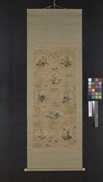 清乾隆緙絲博古書幌（一）　軸