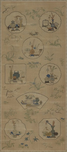 清乾隆緙絲博古書幌（一）　軸