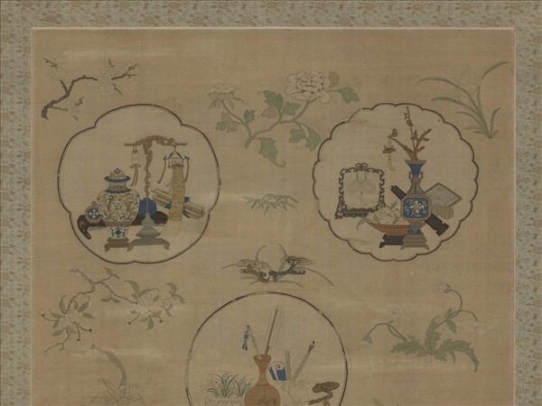 清乾隆緙絲博古書幌（一）　軸