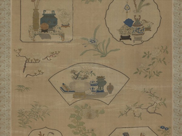 清乾隆緙絲博古書幌（一）　軸