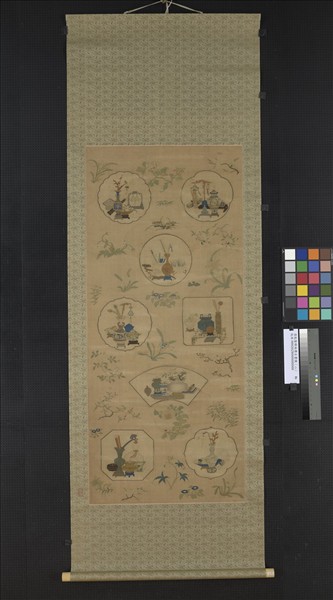 清乾隆緙絲博古書幌（二）　軸