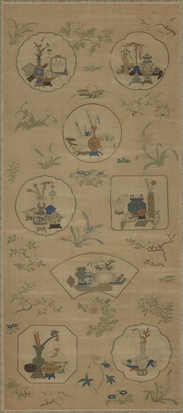 清乾隆緙絲博古書幌（二）　軸