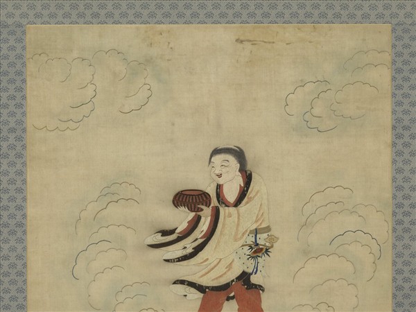 明顧繡八仙慶壽掛屏（二）和合二仙之合仙　軸