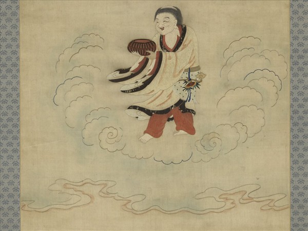 明顧繡八仙慶壽掛屏（二）和合二仙之合仙　軸