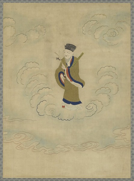 明顧繡八仙慶壽掛屏（三）張果老　軸