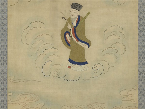 明顧繡八仙慶壽掛屏（三）張果老　軸