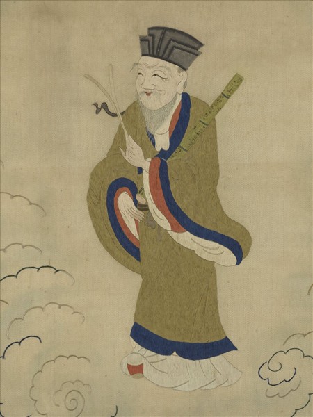 明顧繡八仙慶壽掛屏（三）張果老　軸