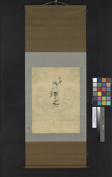 明顧繡八仙慶壽掛屏（四）何仙姑　軸