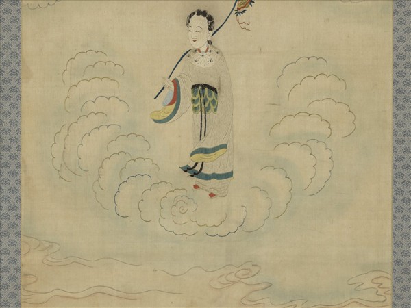 明顧繡八仙慶壽掛屏（四）何仙姑　軸