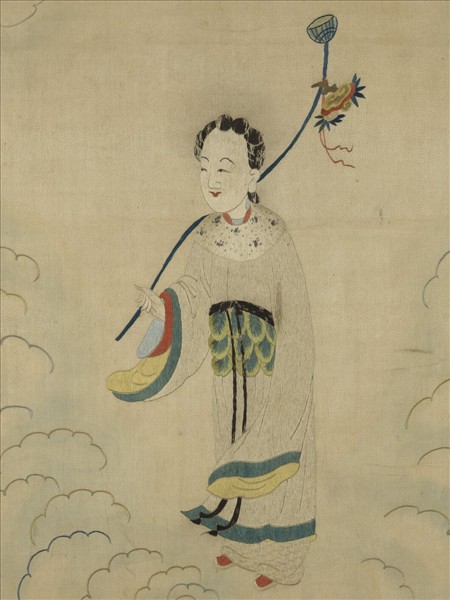 明顧繡八仙慶壽掛屏（四）何仙姑　軸