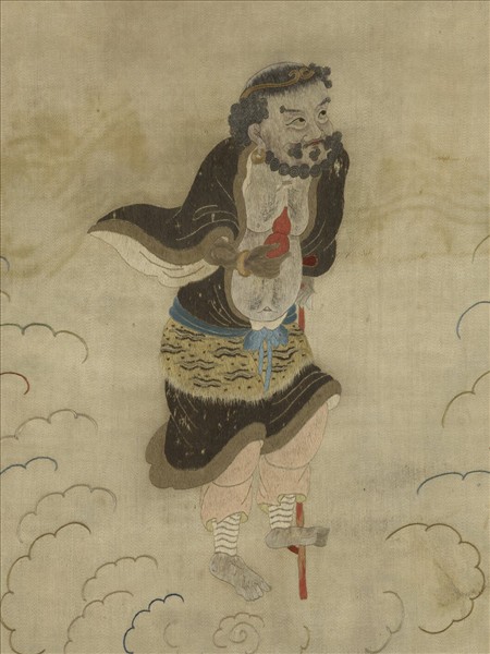 明顧繡八仙慶壽掛屏（五）李鐵柺　軸