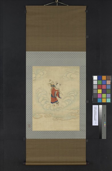 明顧繡八仙慶壽掛屏（六）藍采和　軸