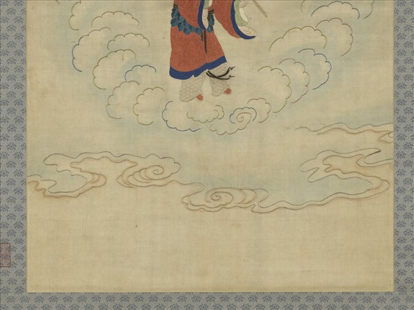 明顧繡八仙慶壽掛屏（六）藍采和　軸