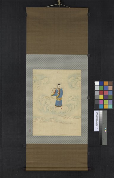 明顧繡八仙慶壽掛屏（七）韓湘子　軸