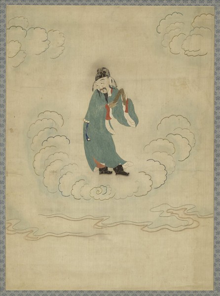 明顧繡八仙慶壽掛屏（八）曹國舅　軸