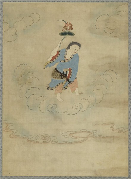 明顧繡八仙慶壽掛屏（九）和合二仙之和仙　軸