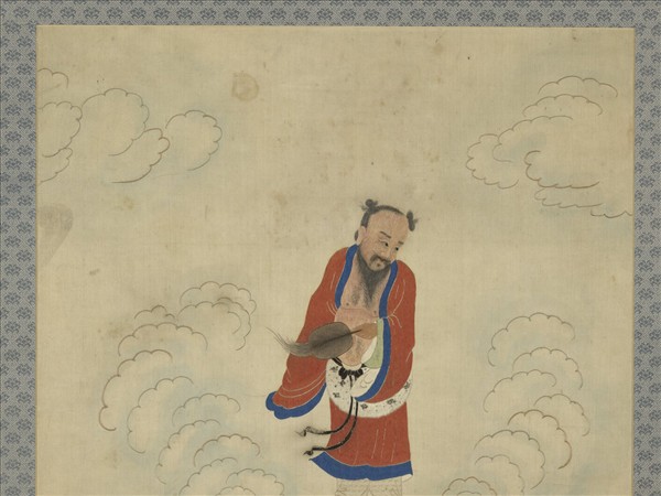 明顧繡八仙慶壽掛屏（十）漢鍾離　軸