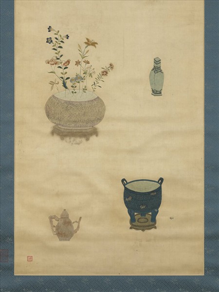 明粵繡博古圖屏（五）　軸