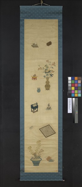 明粵繡博古圖屏（六）　軸