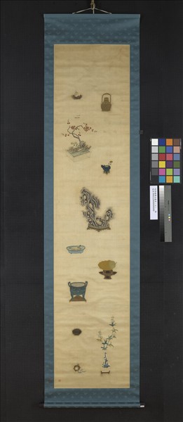 明粵繡博古圖屏（七）　軸