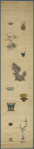 明粵繡博古圖屏（七）　軸