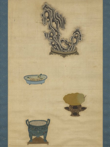 明粵繡博古圖屏（七）　軸