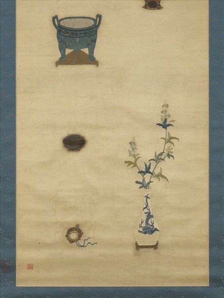 明粵繡博古圖屏（七）　軸