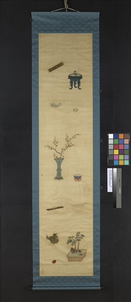 明粵繡博古圖屏（八）　軸