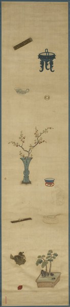 明粵繡博古圖屏（八）　軸